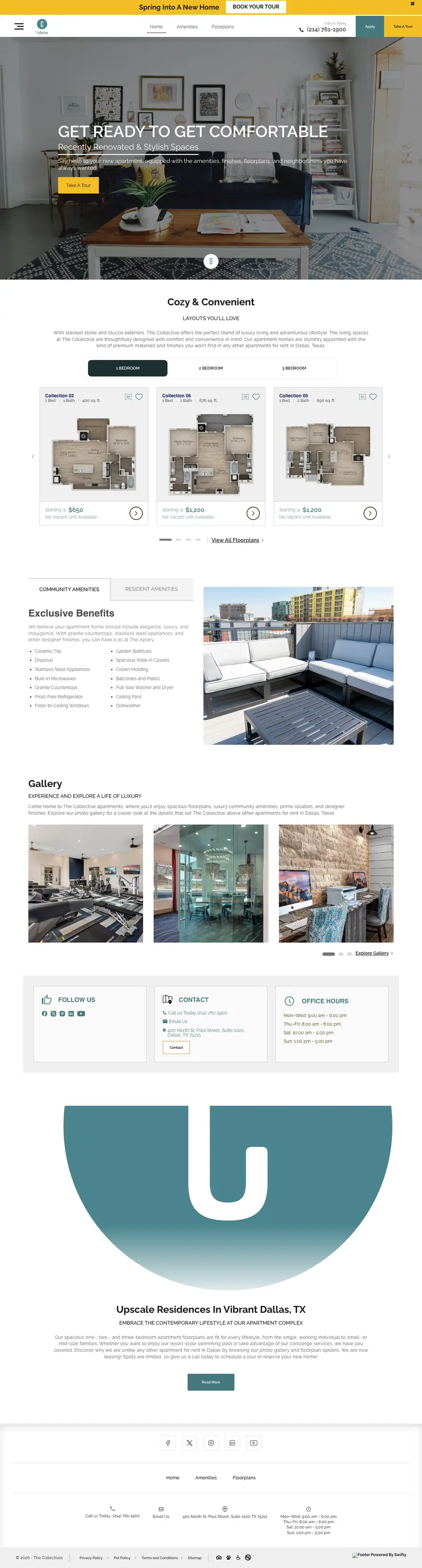 Collective website theme, full page preview
