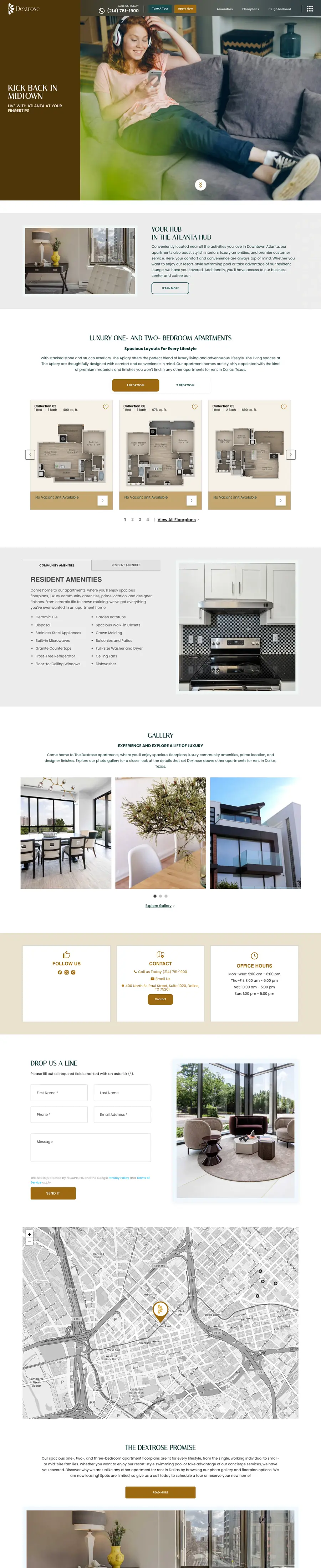 Dextrose website theme, full page preview
