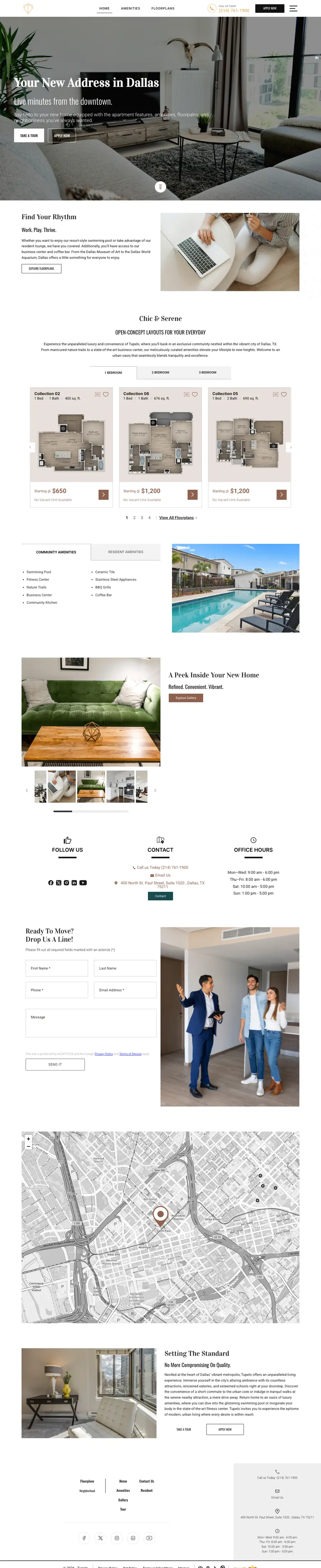 Tupelo website theme, full page preview