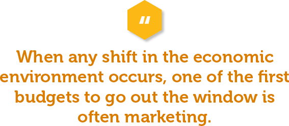 When any shift in the economic environment occurs — be it political, a pandemic, a global crisis, or otherwise — one of the first budgets to go out the window is often marketing. This is particularly accurate if any of your marketing pursuits are outsourced to third parties, like a digital marketing agency or graphic design company.