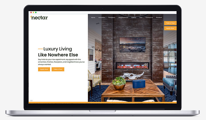 A laptop with Nectar premium theme screenshot