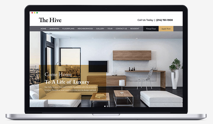 A laptop with The Hive premium theme screenshot