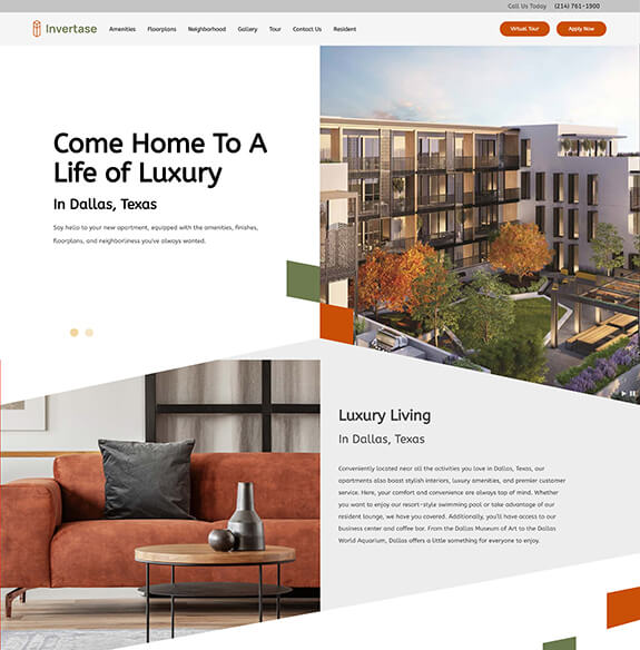 Invertase Mockup - Swifty apartment web designs and multifamily websites