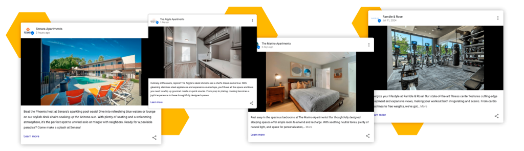 Examples of good Google Business Profile posts for multifamily properties