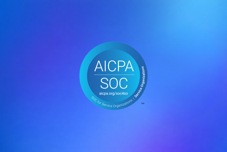 AICPA SOC logo on a blue background