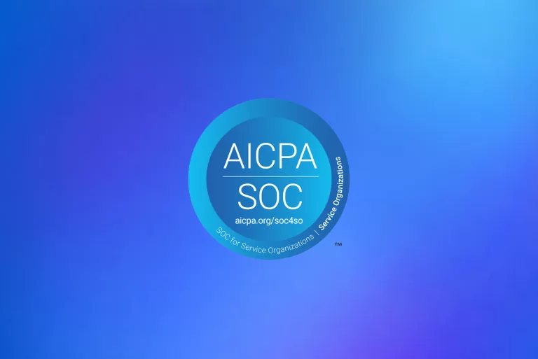 AICPA SOC logo on a blue background