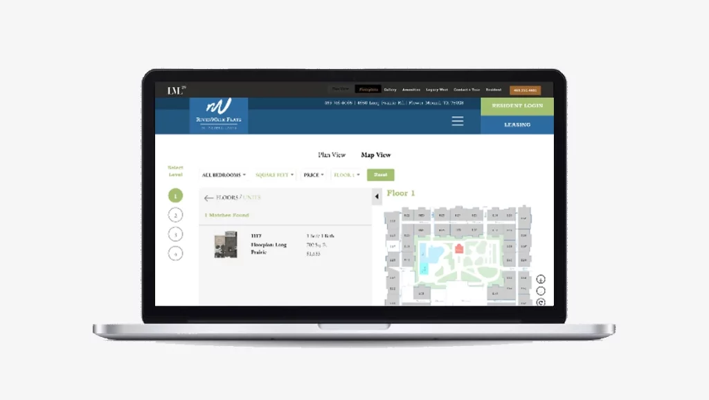 HiveSite on a laptop showing a garden-style community site map